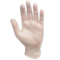 Gloves Clear vinyl 100 pk Medium Powder Free